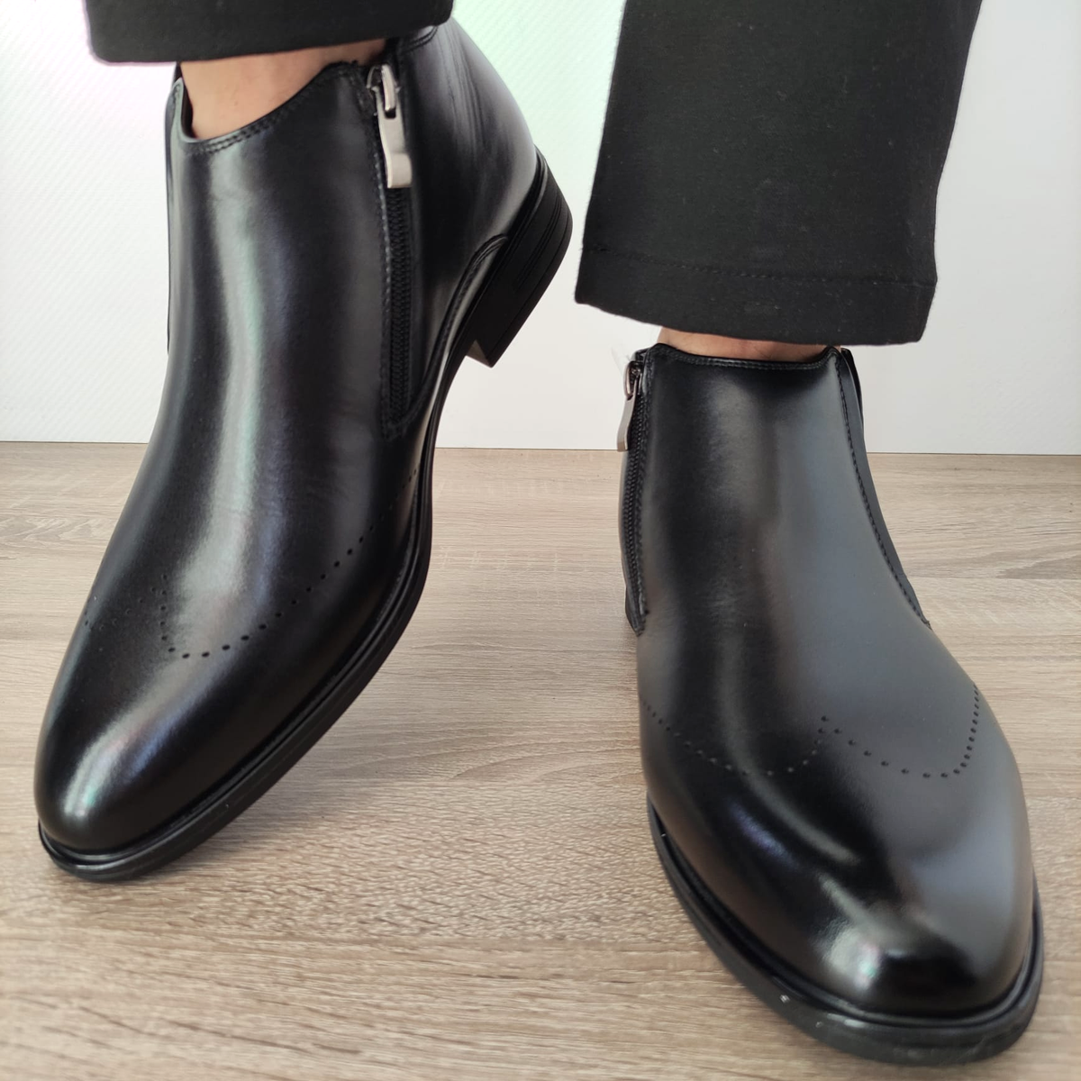 GHETE ELEGANTE BARBATI ELDEMAS H788-022 NEGRE - imagine 6