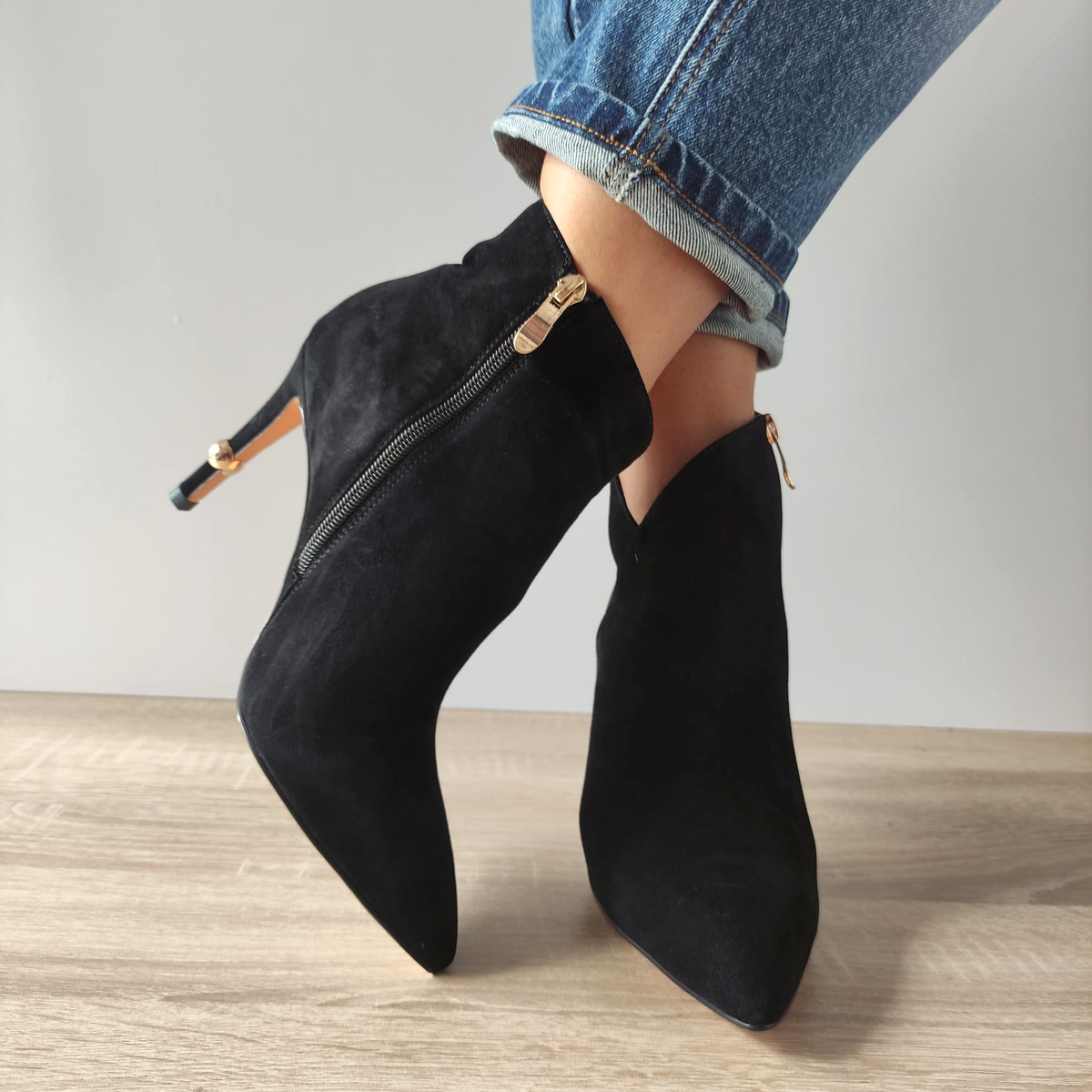GHETE ELEGANTE DAMA FEELING MH003-2338 NEGRE VELUR - imagine 4