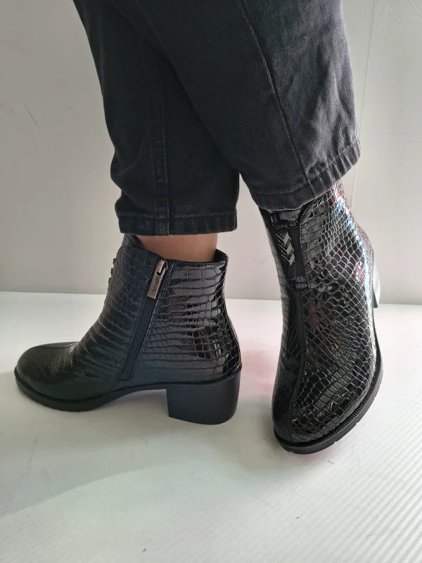 GHETE ELEGANTE DAMA PASS 70008C 01-O NEGRE CROCO - imagine 2