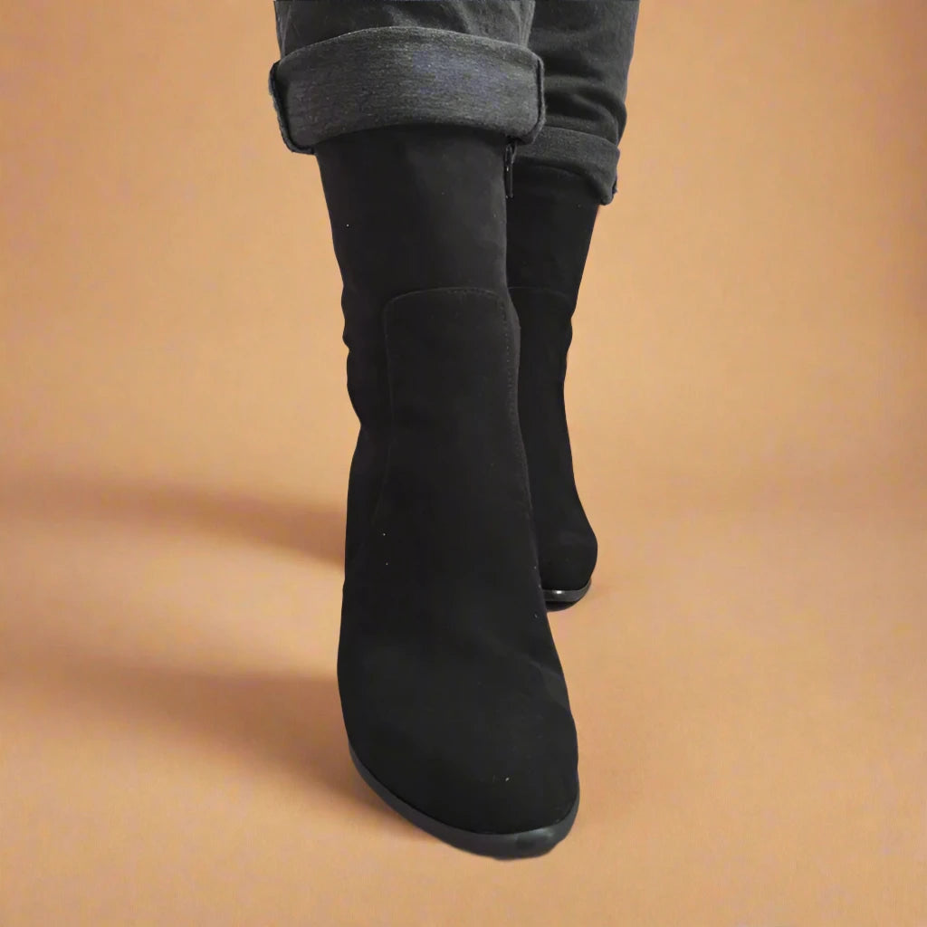 GHETE ELEGANTE DAMA PERLLA 3021-1 NEGRE VELUR - imagine 4
