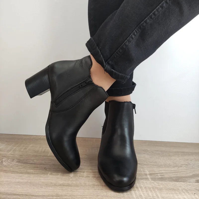 GHETE ELEGANTE DAMA RIEKER 50194-00 NEGRE - imagine 3