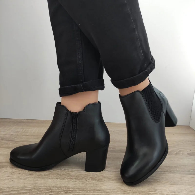 GHETE ELEGANTE DAMA RIEKER 50194-00 NEGRE - imagine 4