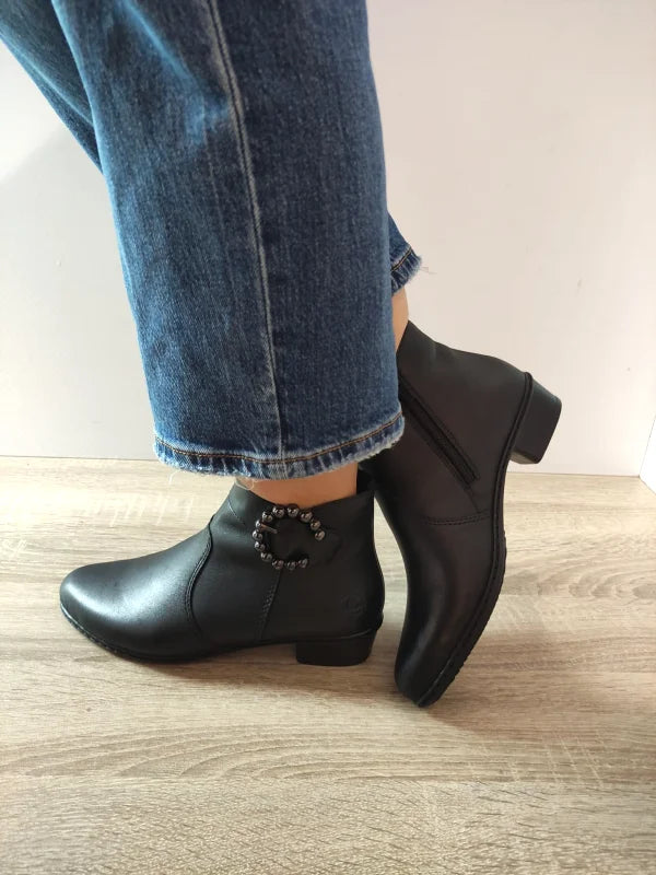 GHETE ELEGANTE DAMA RIEKER Y0797-00 NEGRE - imagine 2