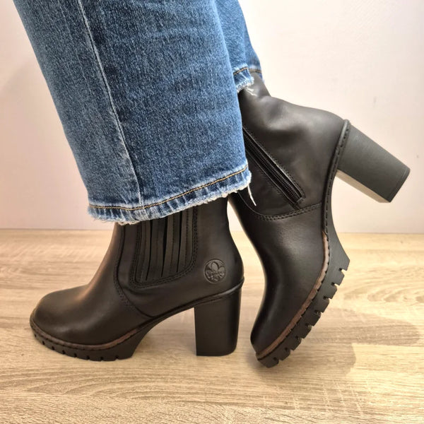 GHETE ELEGANTE DAMA RIEKER Y2577-00 NEGRE - imagine 2
