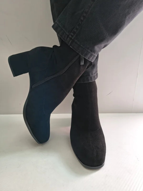 GHETE ELEGANTE DAMA TAMARIS 85308-45 001 NEGRE VELUR - imagine 4