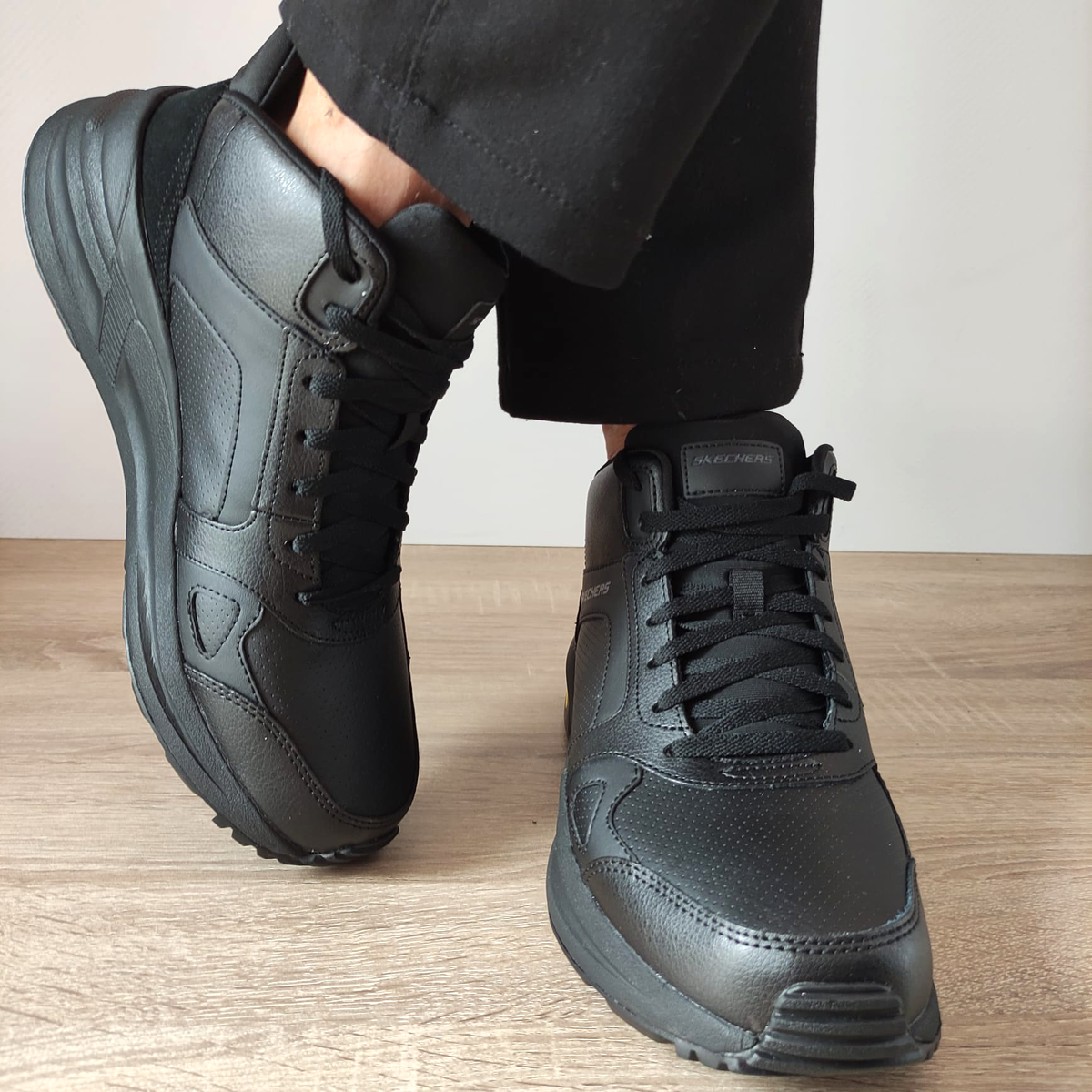 Ghete Sport Bărbați Skechers 237204 Negre – Piele Ecologică – vedere 8