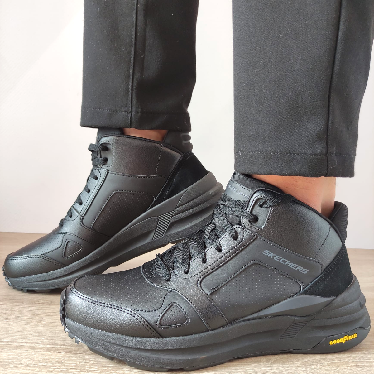 Ghete Sport Bărbați Skechers 237204 Negre – Piele Ecologică – vedere 6