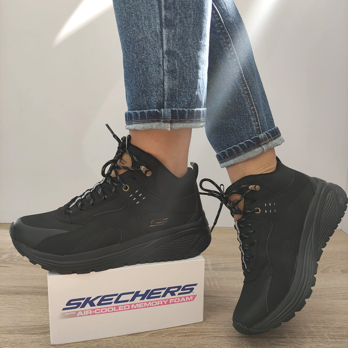 GHETE SPORT DAMA SKECHERS 117053 BBK - imagine 2