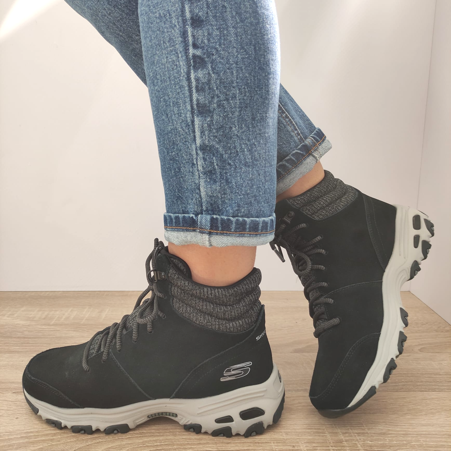 GHETE SPORT DAMA / BARBATI SKECHERS 49727 BLK - imagine 2