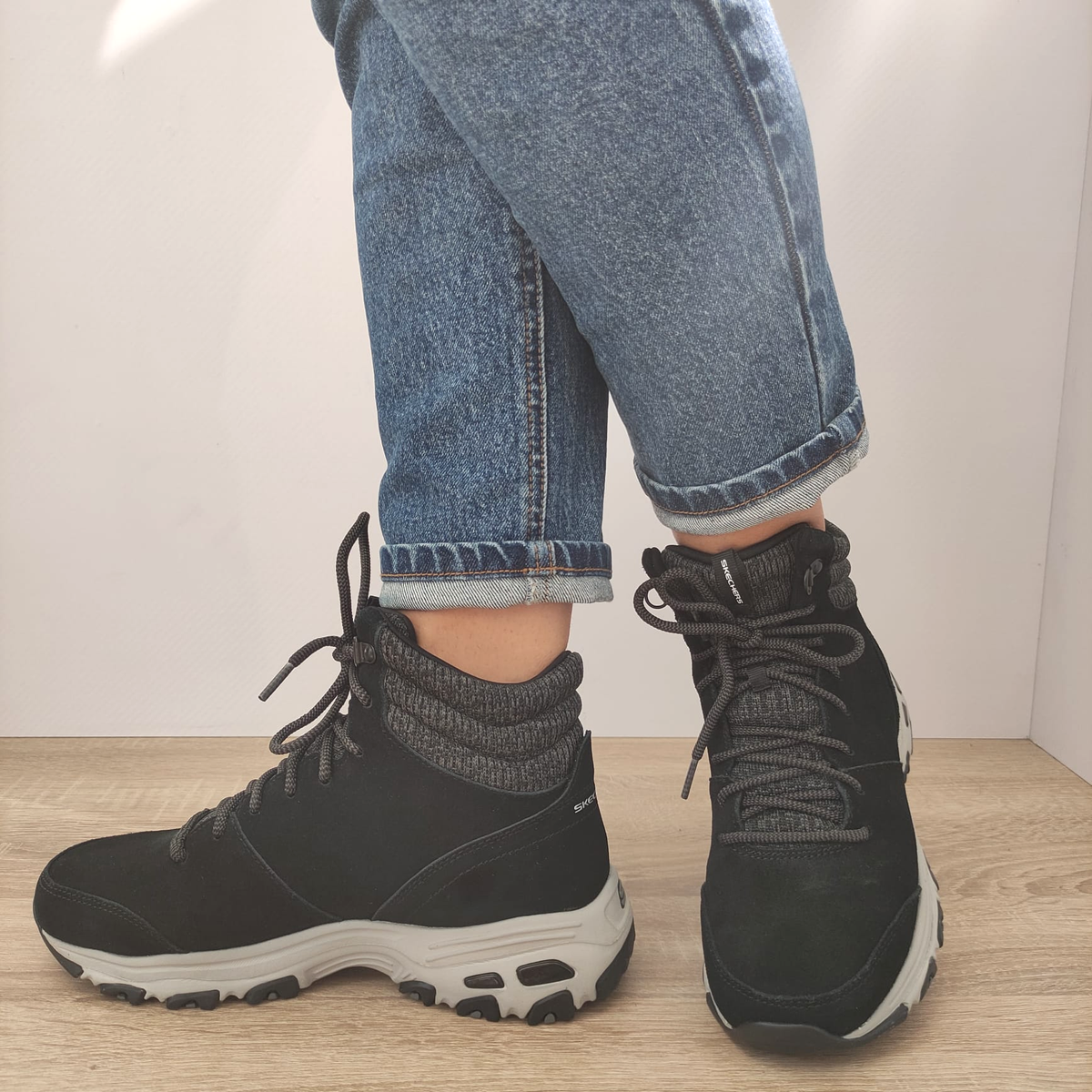 GHETE SPORT DAMA / BARBATI SKECHERS 49727 BLK - imagine 3