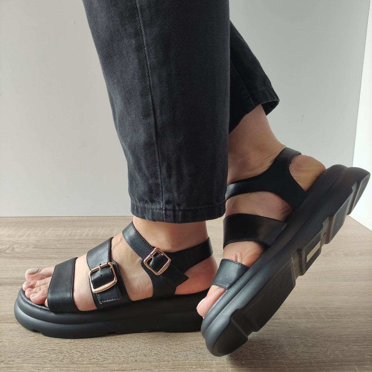 SANDALE CASUAL DAMA FORMAZIONE 5022-2 NEGRE - imagine 3