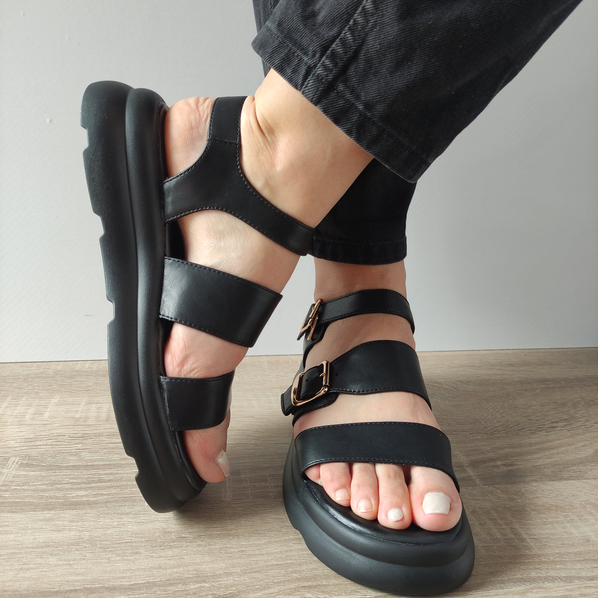 SANDALE CASUAL DAMA FORMAZIONE 5022-2 NEGRE - imagine 5