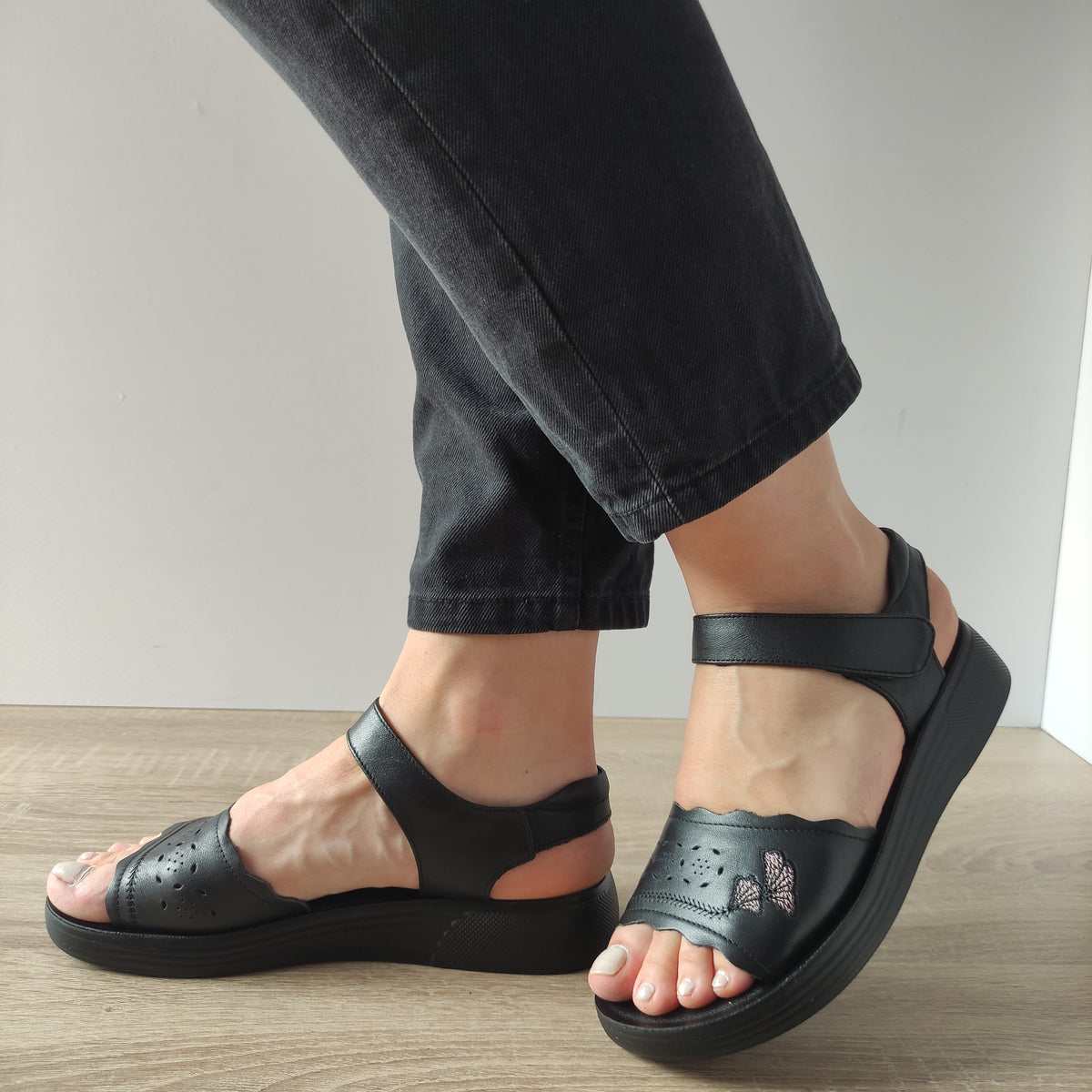 SANDALE CASUAL DAMA FORMAZIONE 81-19 NEGRE - imagine 2