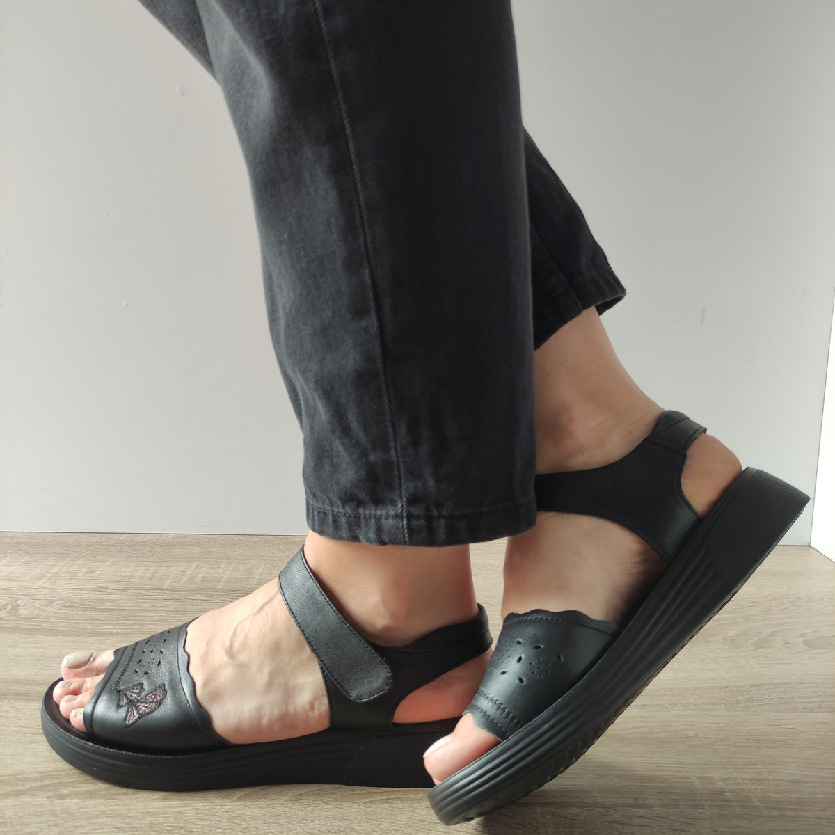 SANDALE CASUAL DAMA FORMAZIONE 81-19 NEGRE - imagine 3
