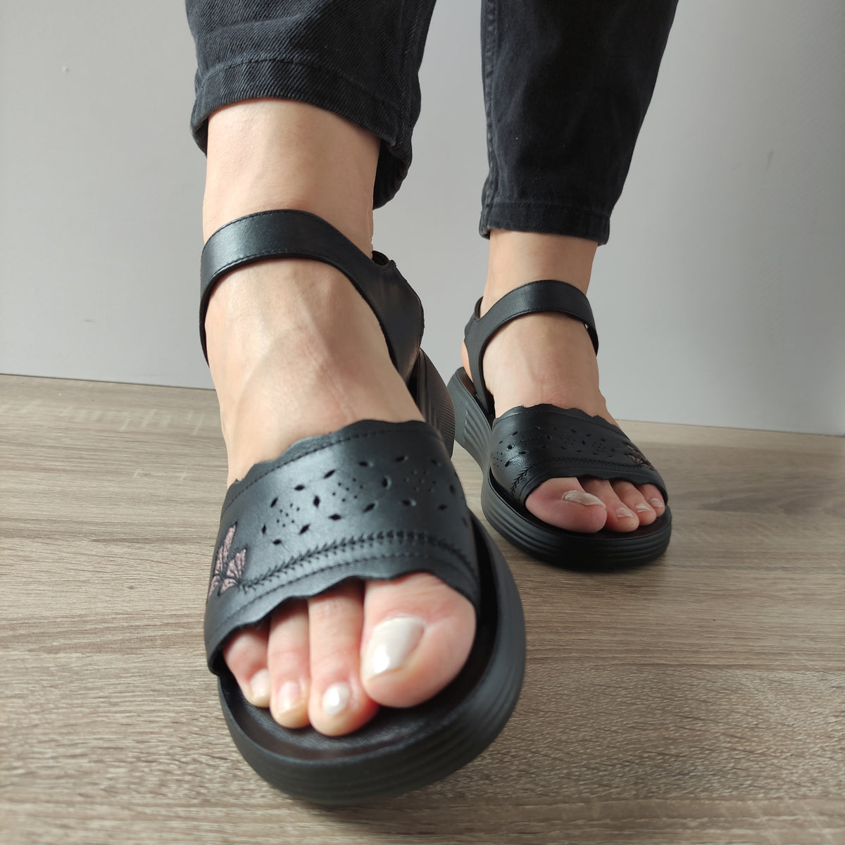 SANDALE CASUAL DAMA FORMAZIONE 81-19 NEGRE - imagine 4