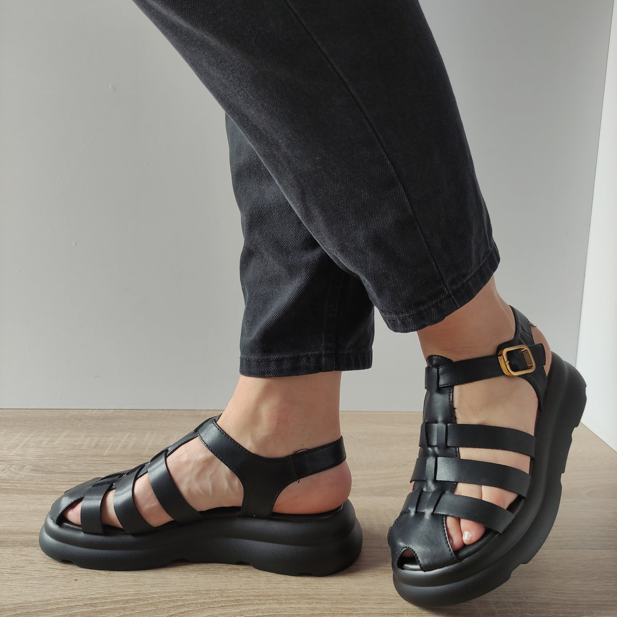 SANDALE CASUAL DAMA FORMAZIONE 5022-1 NEGRE - imagine 2