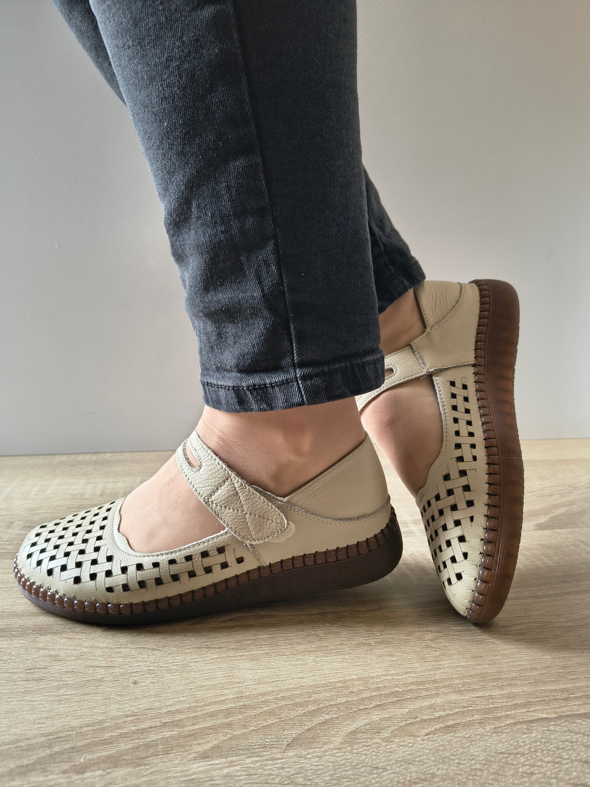 PANTOFI CASUAL DAMA FORMAZIONE 9682 CREM - imagine 3