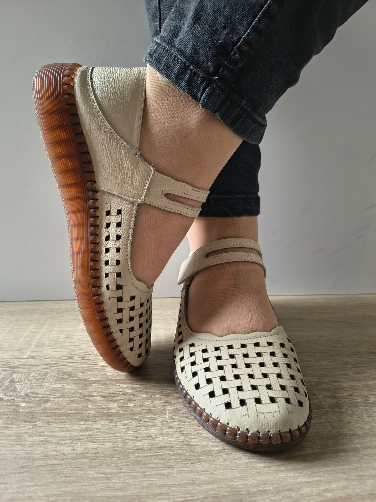 PANTOFI CASUAL DAMA FORMAZIONE 9682 CREM - imagine 5