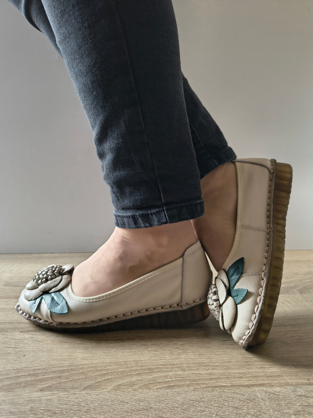 PANTOFI CASUAL DAMA FORMAZIONE 1817-6 CREM - imagine 3
