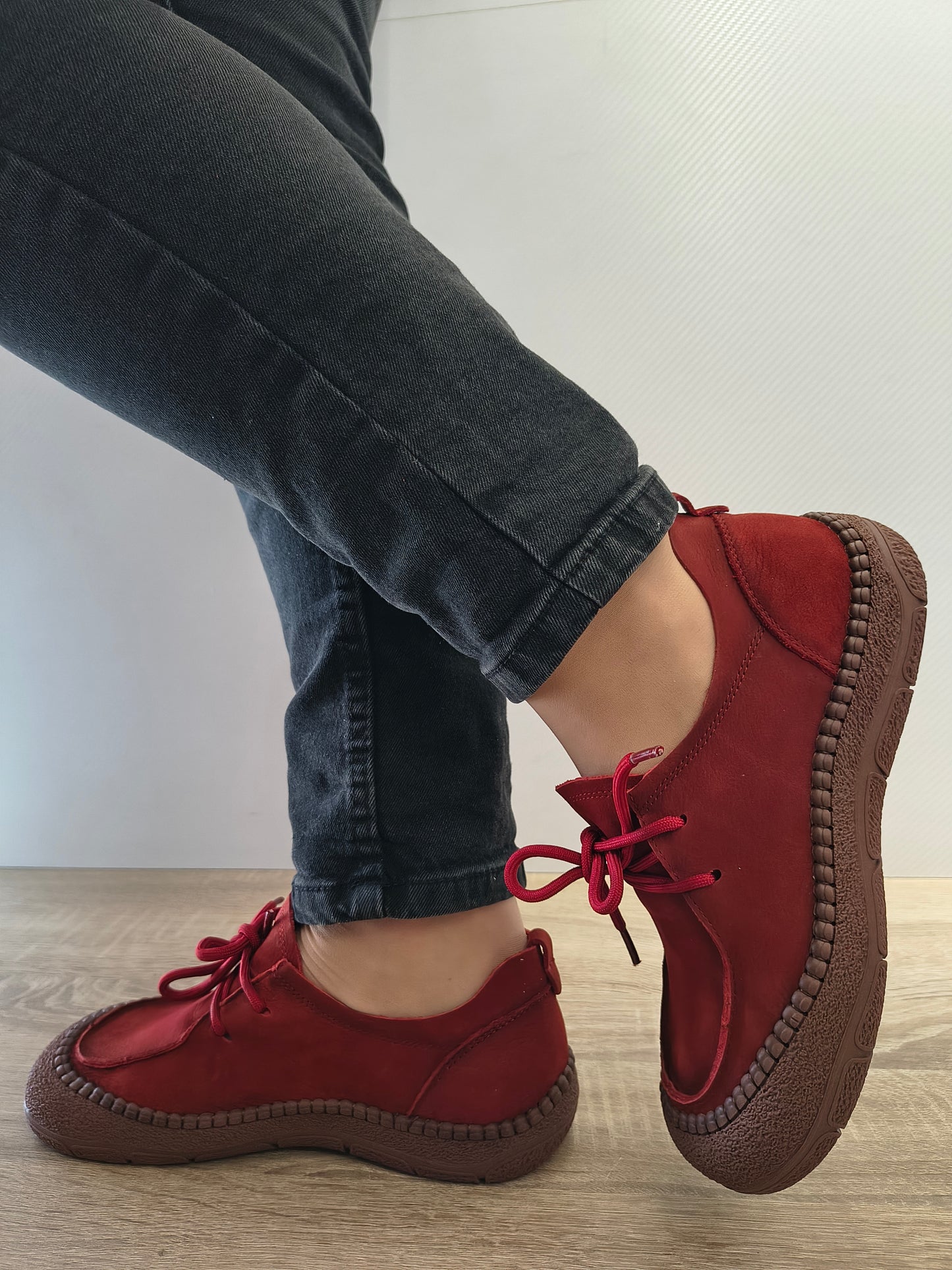 PANTOFI CASUAL DAMA FORMAZIONE KM5169 ROSU VELUR
