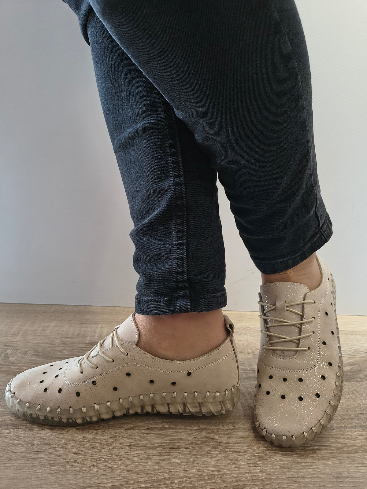 PANTOFI CASUAL DAMA BIO FLEX 023 CE-822-100 BEJ SIMLI - imagine 2