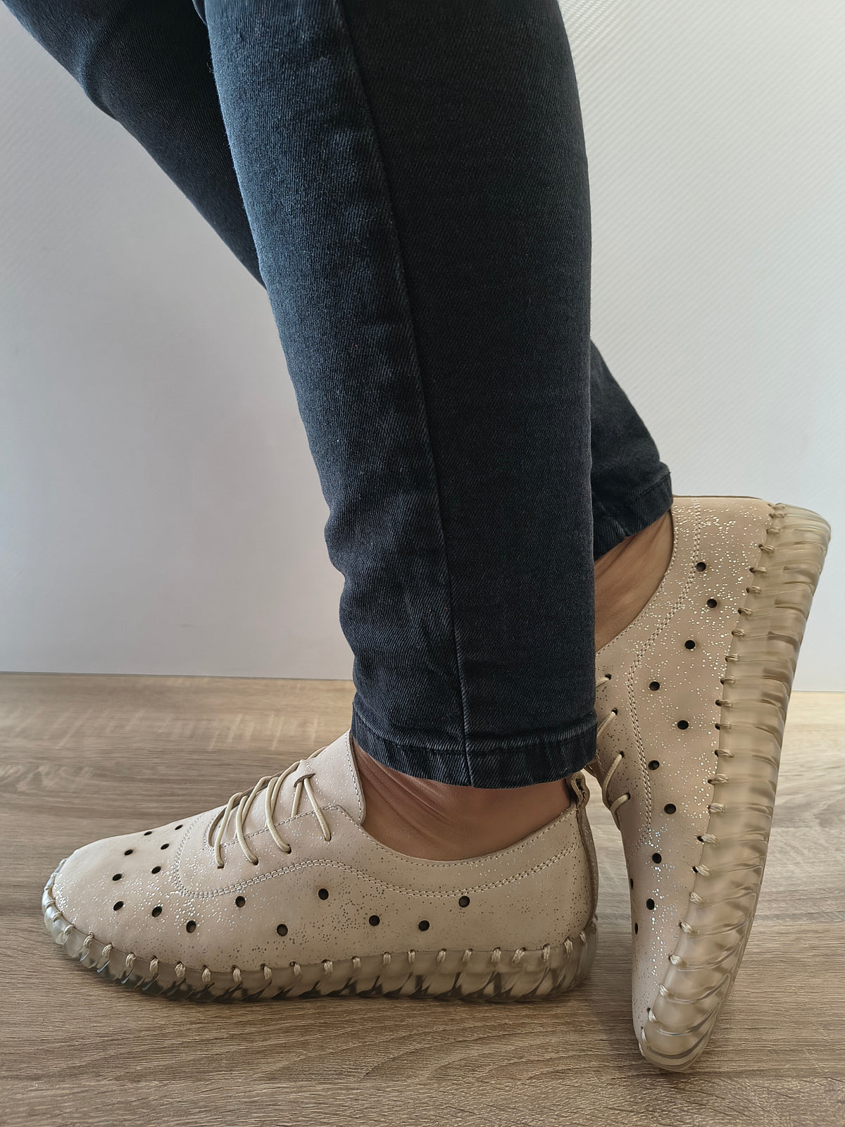 PANTOFI CASUAL DAMA BIO FLEX 023 CE-822-100 BEJ SIMLI - imagine 3