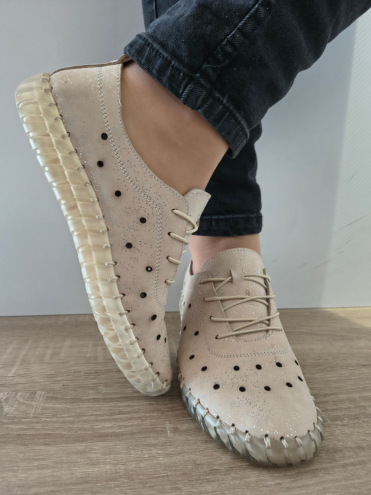 PANTOFI CASUAL DAMA BIO FLEX 023 CE-822-100 BEJ SIMLI - imagine 5