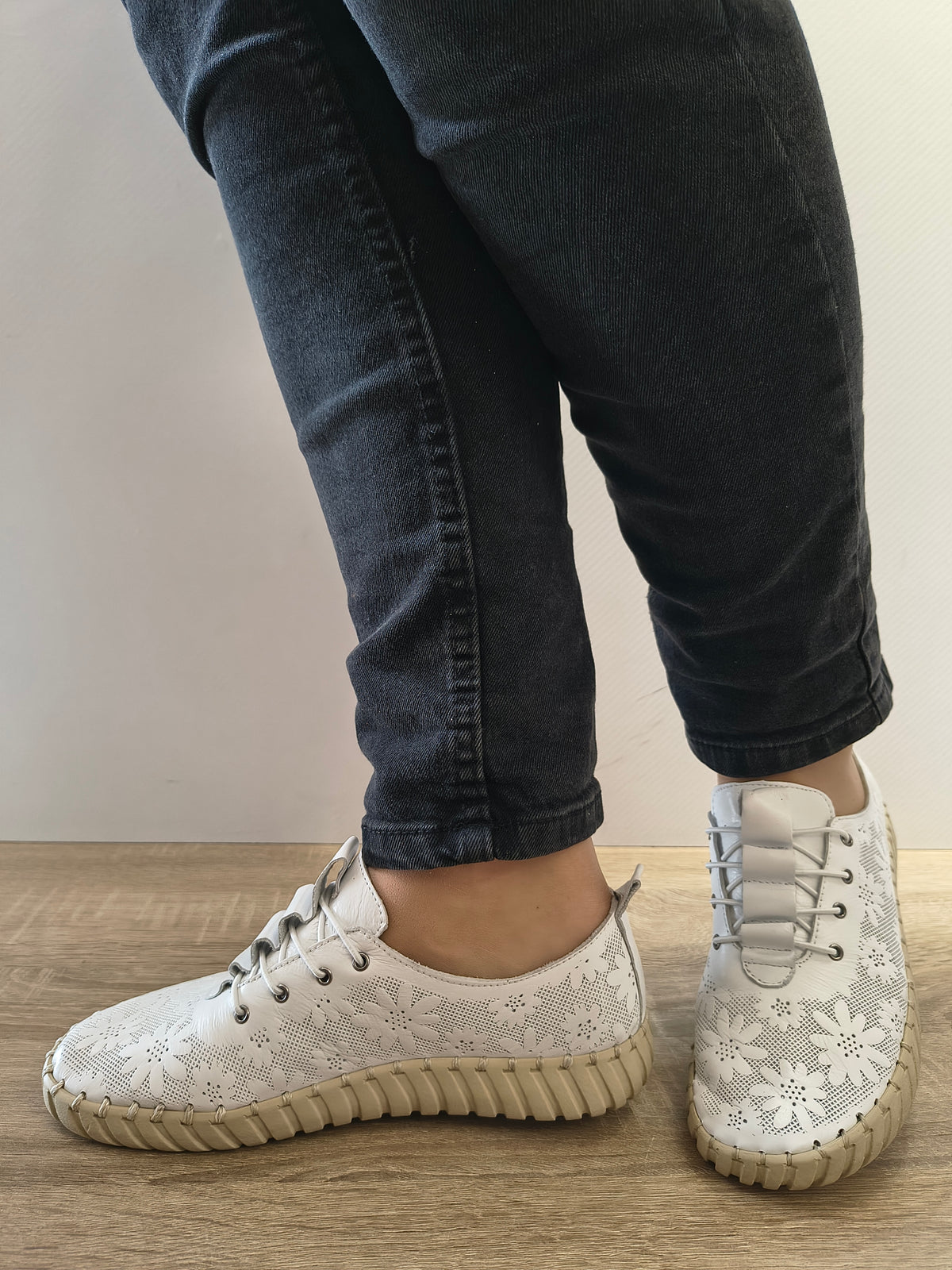 PANTOFI CASUAL DAMA BIO FLEX 023 BB-5329 ALB - imagine 2