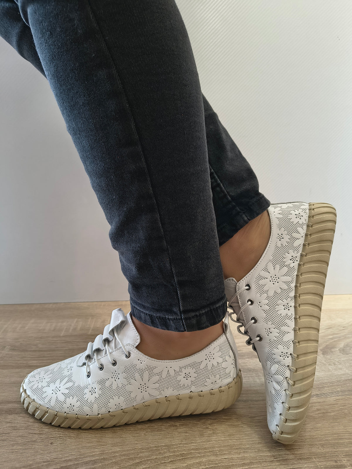 PANTOFI CASUAL DAMA BIO FLEX 023 BB-5329 ALB - imagine 3