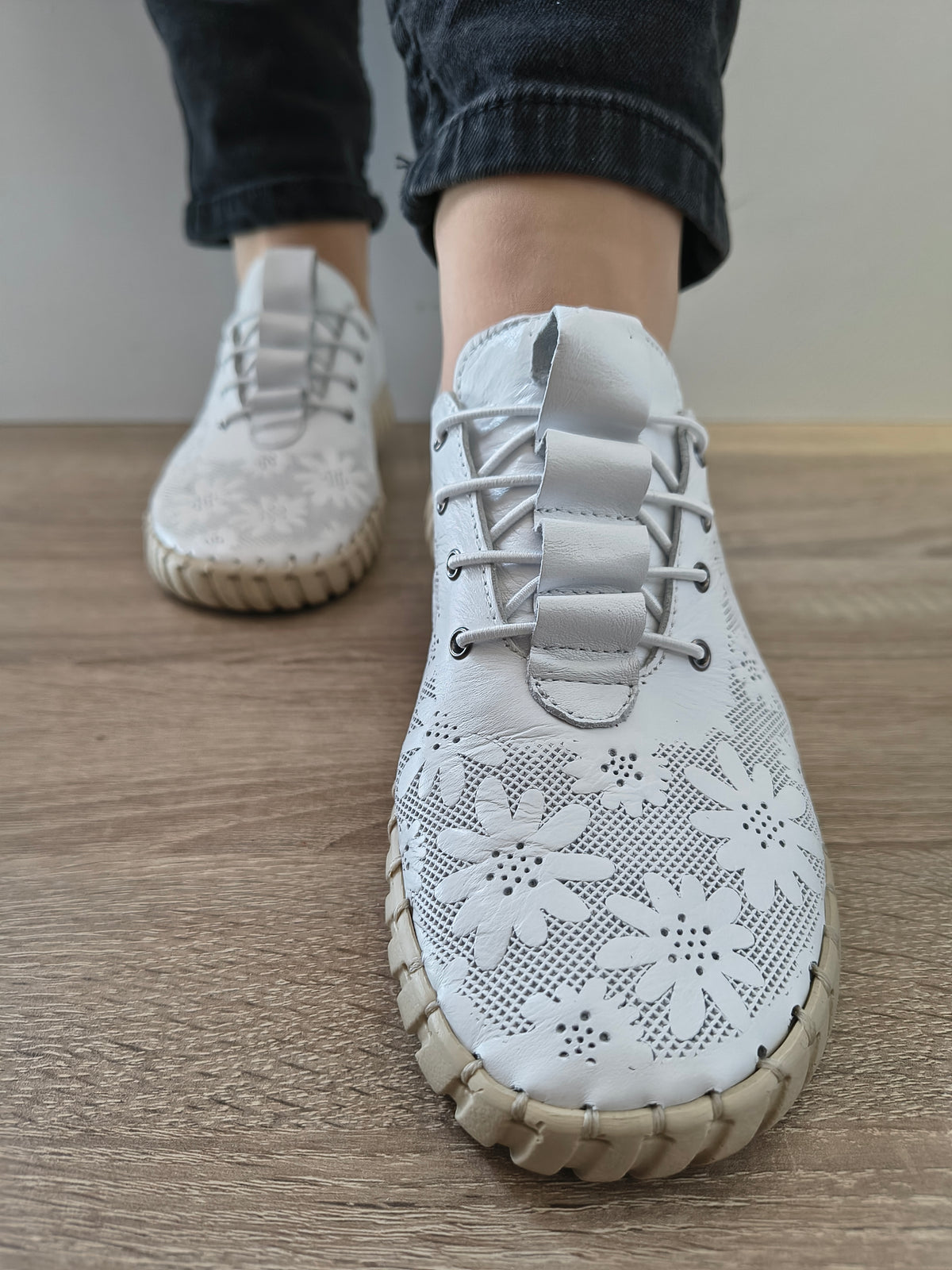 PANTOFI CASUAL DAMA BIO FLEX 023 BB-5329 ALB - imagine 4