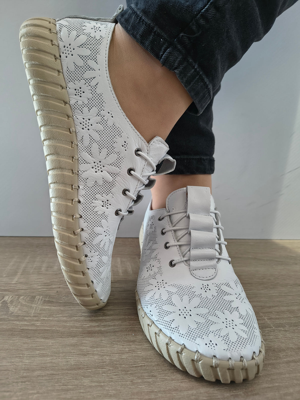 PANTOFI CASUAL DAMA BIO FLEX 023 BB-5329 ALB - imagine 5
