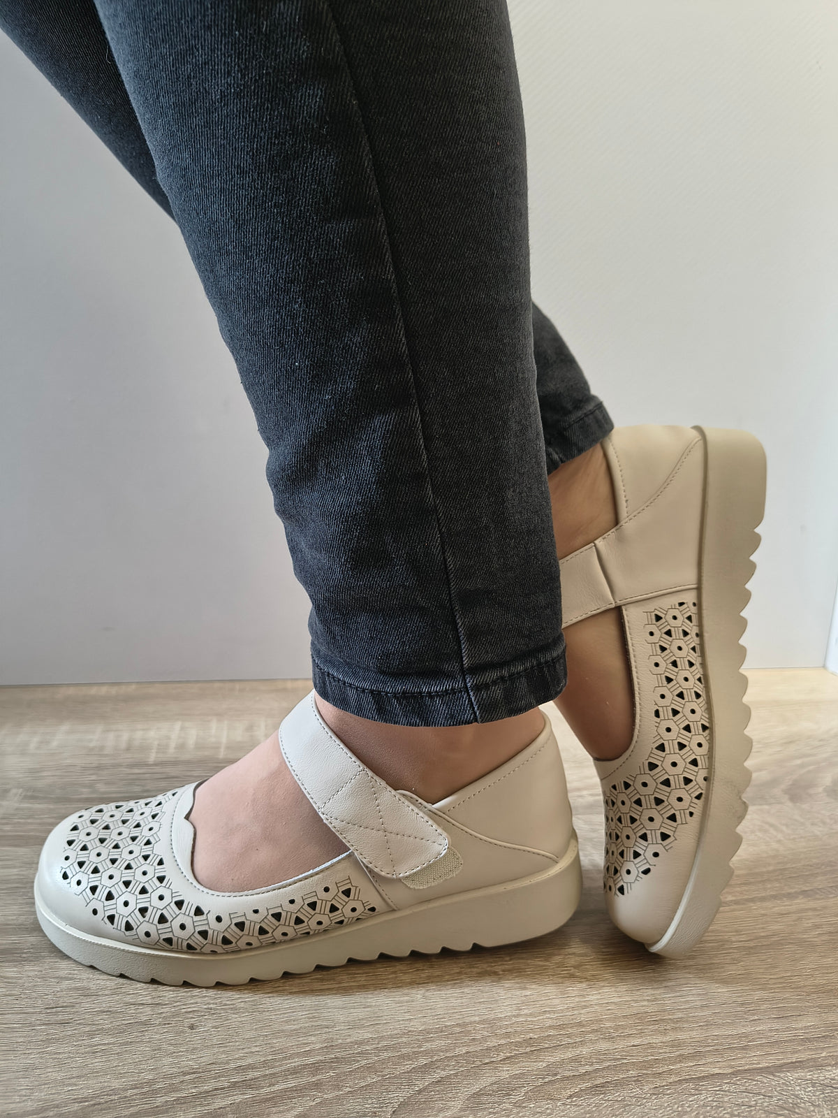 PANTOFI CASUAL DAMA FORMAZIONE 80-27 CREM - imagine 3