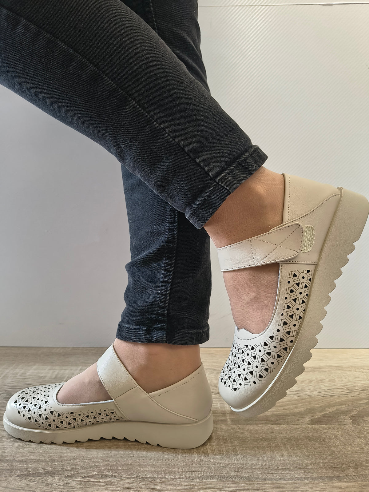PANTOFI CASUAL DAMA FORMAZIONE 80-27 CREM - imagine 6