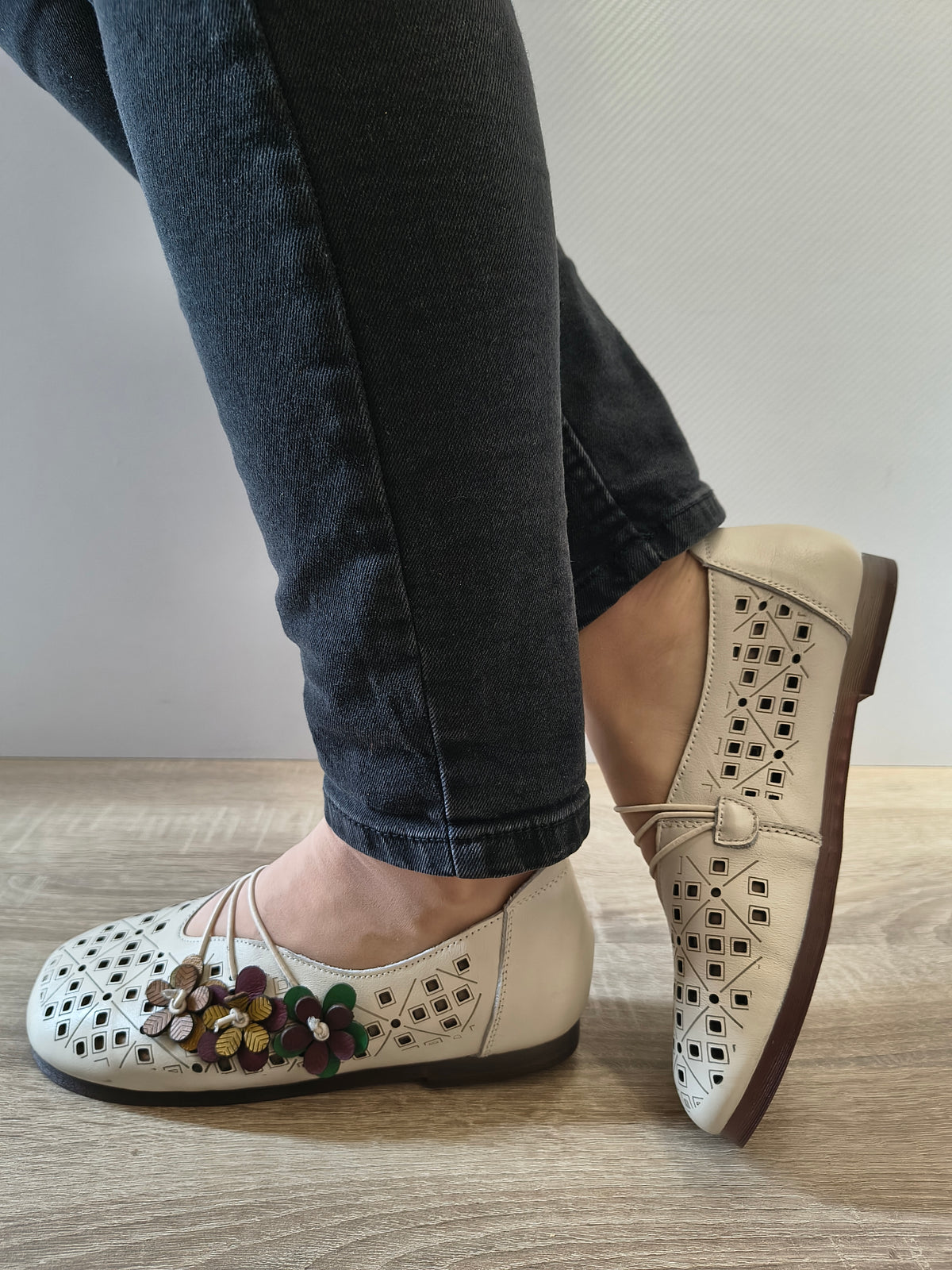 PANTOFI CASUAL DAMA FORMAZIONE 20259-2 CREM - imagine 3