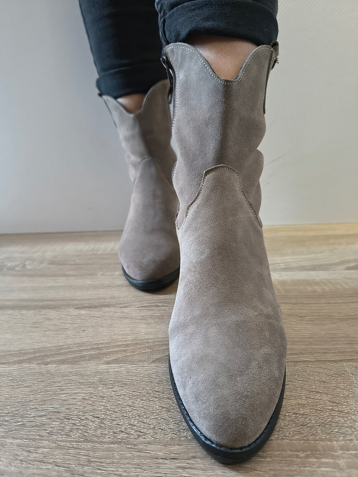 GHETE CASUAL DAMA PERLLA 3518 GREJ VELUR - imagine 4