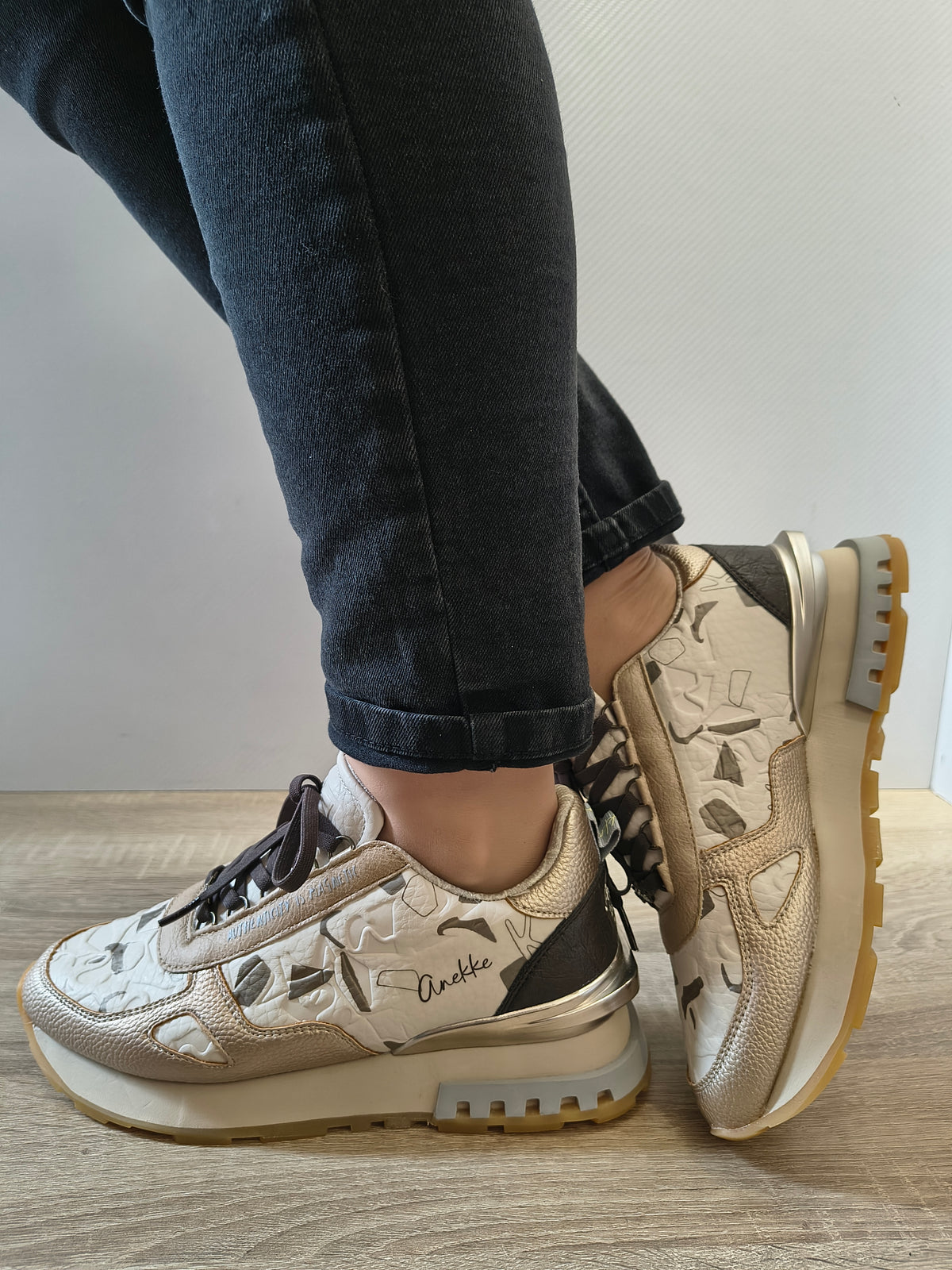 PANTOFI SPORT DAMA ANEKKE 42390-331 BEJ + GOLD - imagine 3
