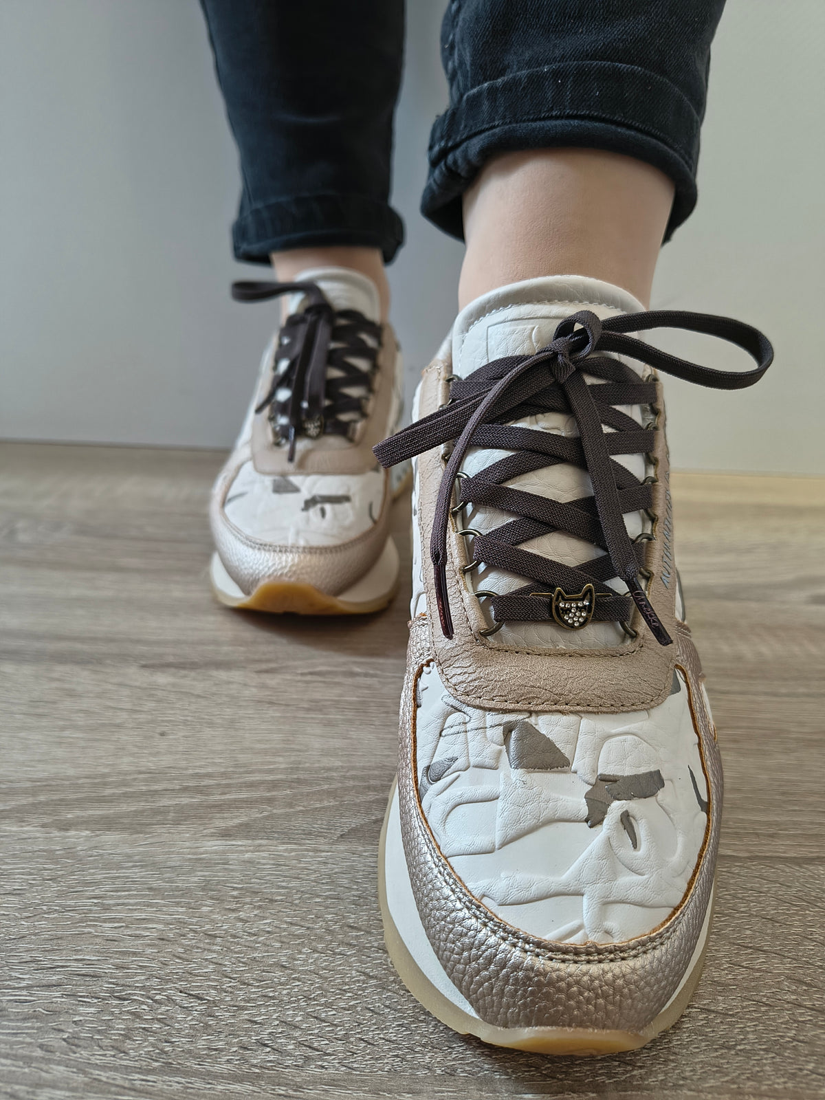 PANTOFI SPORT DAMA ANEKKE 42390-331 BEJ + GOLD - imagine 4