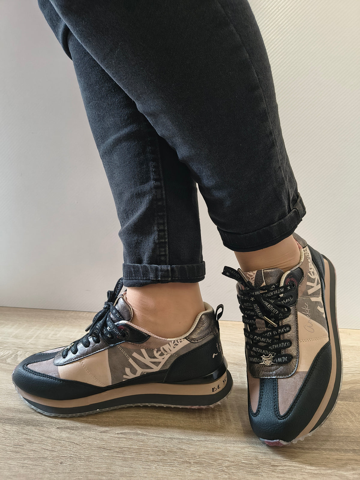 PANTOFI SPORT DAMA ANEKKE 42390-381 NEGRU + ROZ - imagine 2