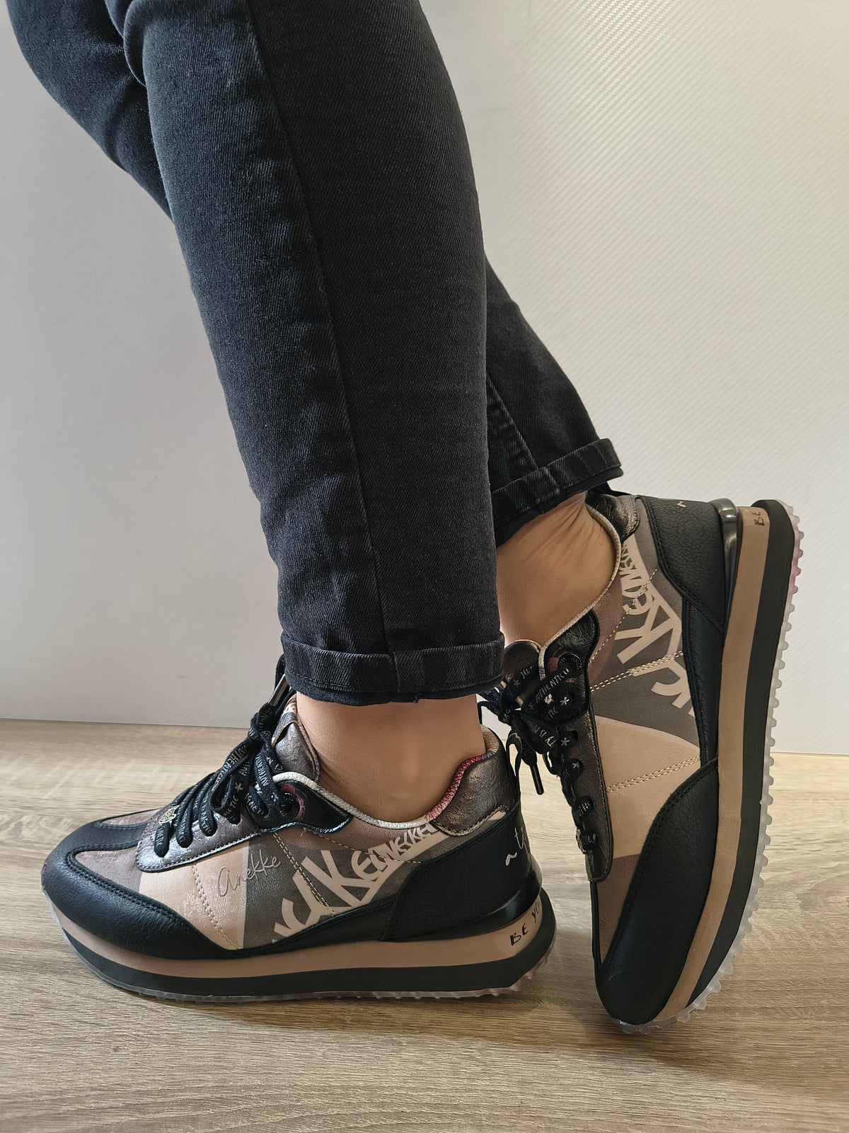 PANTOFI SPORT DAMA ANEKKE 42390-381 NEGRU + ROZ - imagine 3