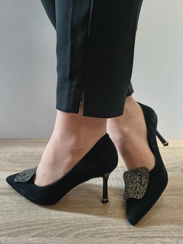 PANTOFI ELEGANTI DAMA KARISMA 40004A 01-I NEGRU VELUR - imagine 3
