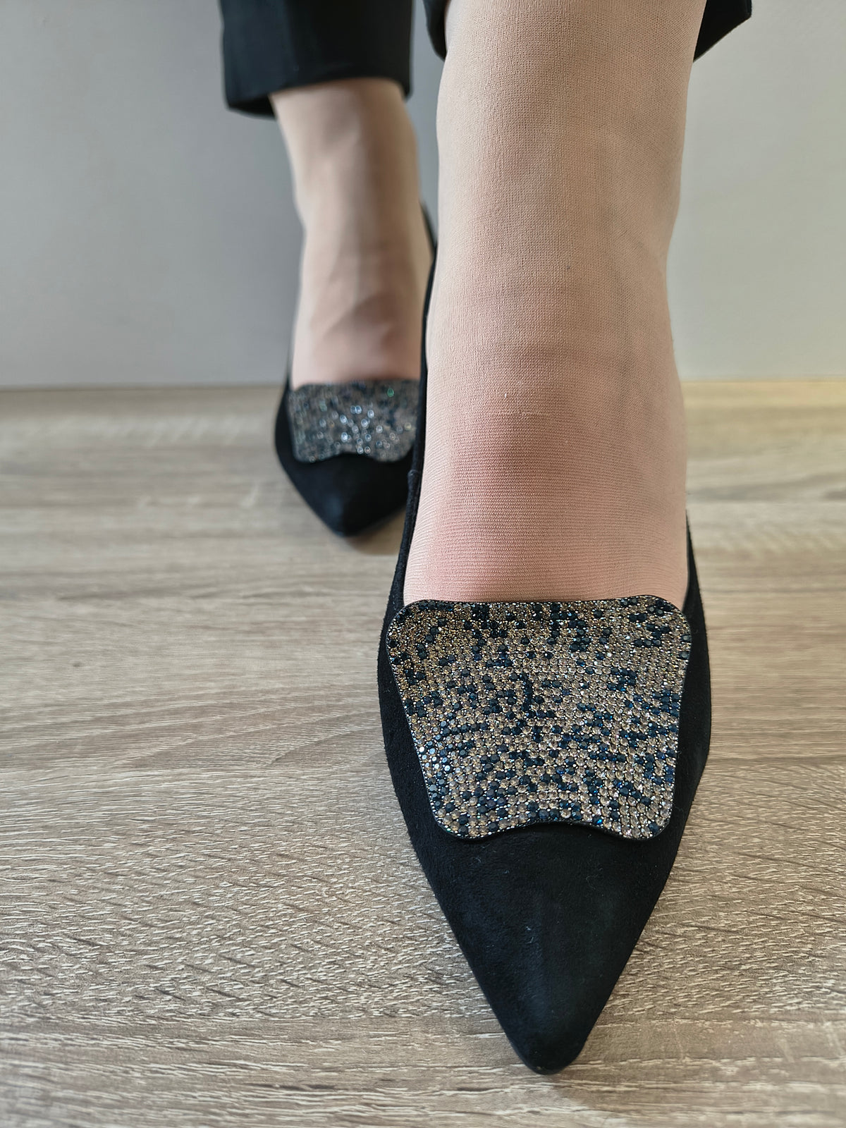 PANTOFI ELEGANTI DAMA KARISMA 40004A 01-I NEGRU VELUR - imagine 4