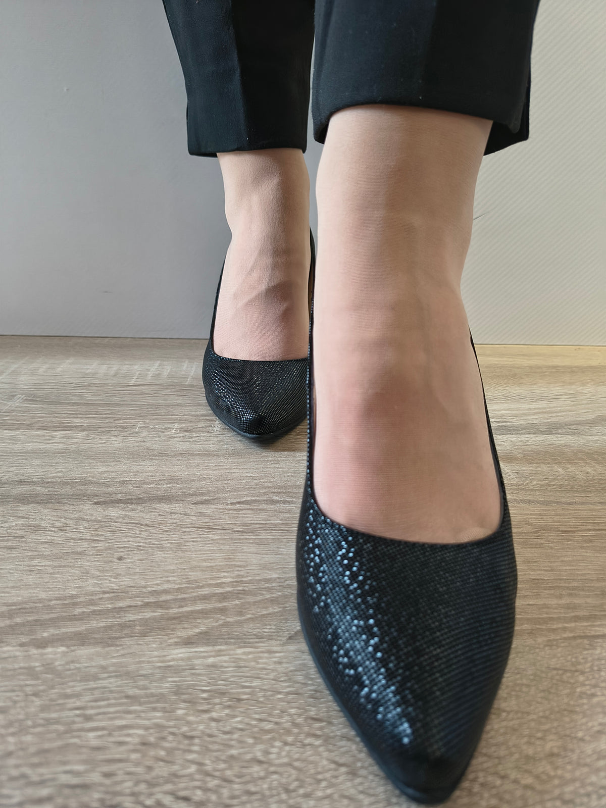 PANTOFI ELEGANTI DAMA PERLLA 3645 NEGRU EFFECT - imagine 4