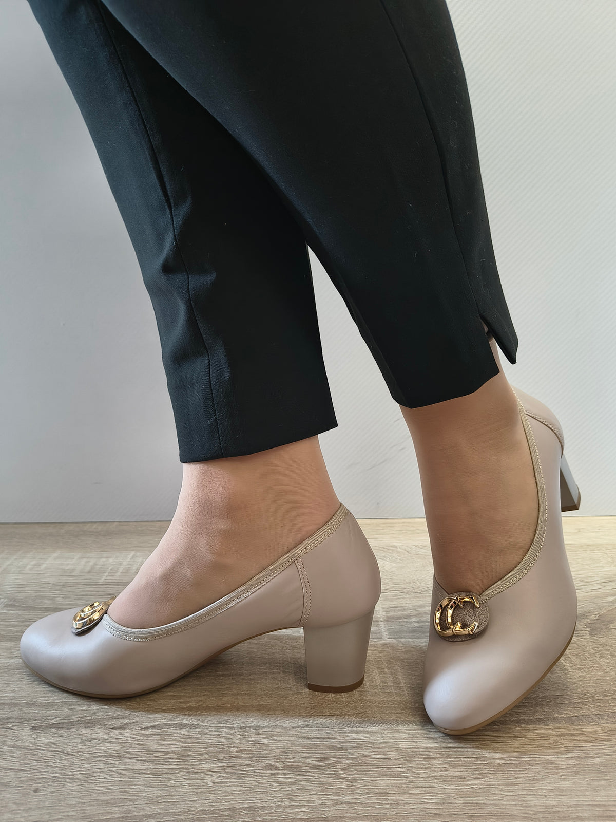 PANTOFI ELEGANTI DAMA GALANT 3073 BEJ NAPPA/1001 - imagine 2