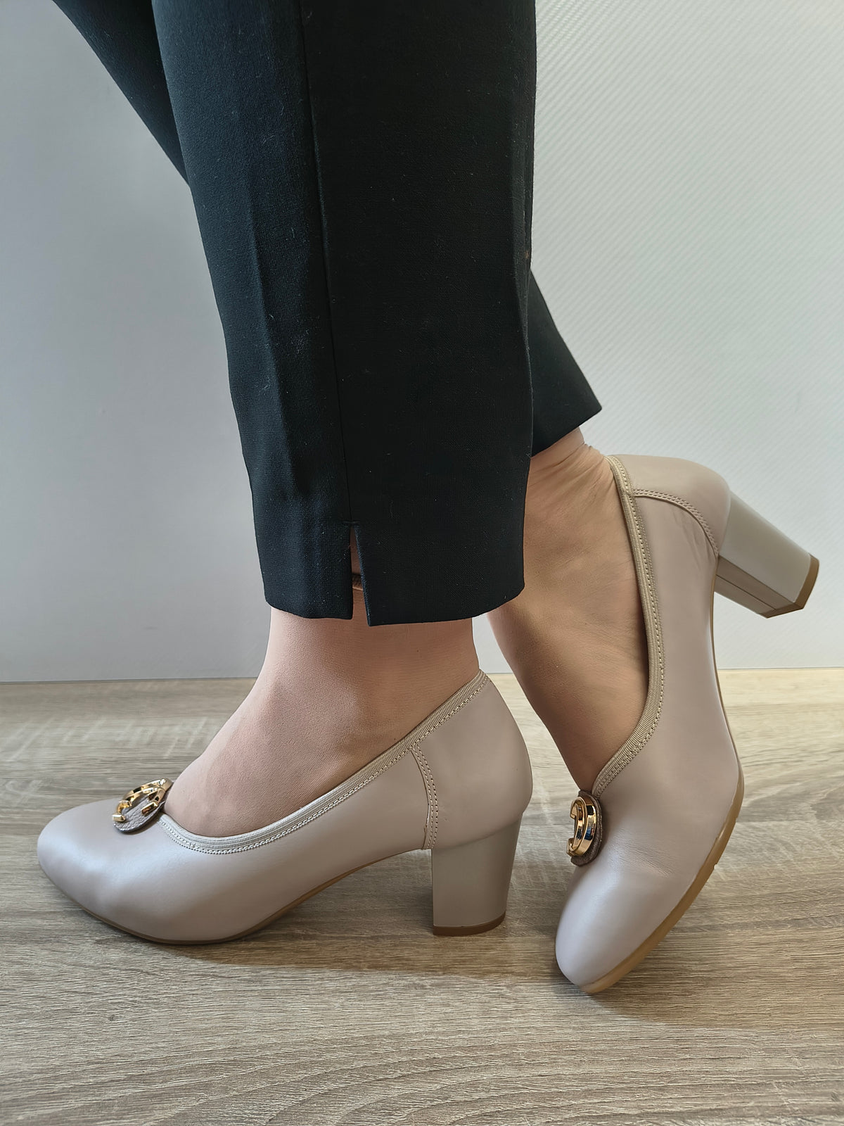 PANTOFI ELEGANTI DAMA GALANT 3073 BEJ NAPPA/1001 - imagine 3