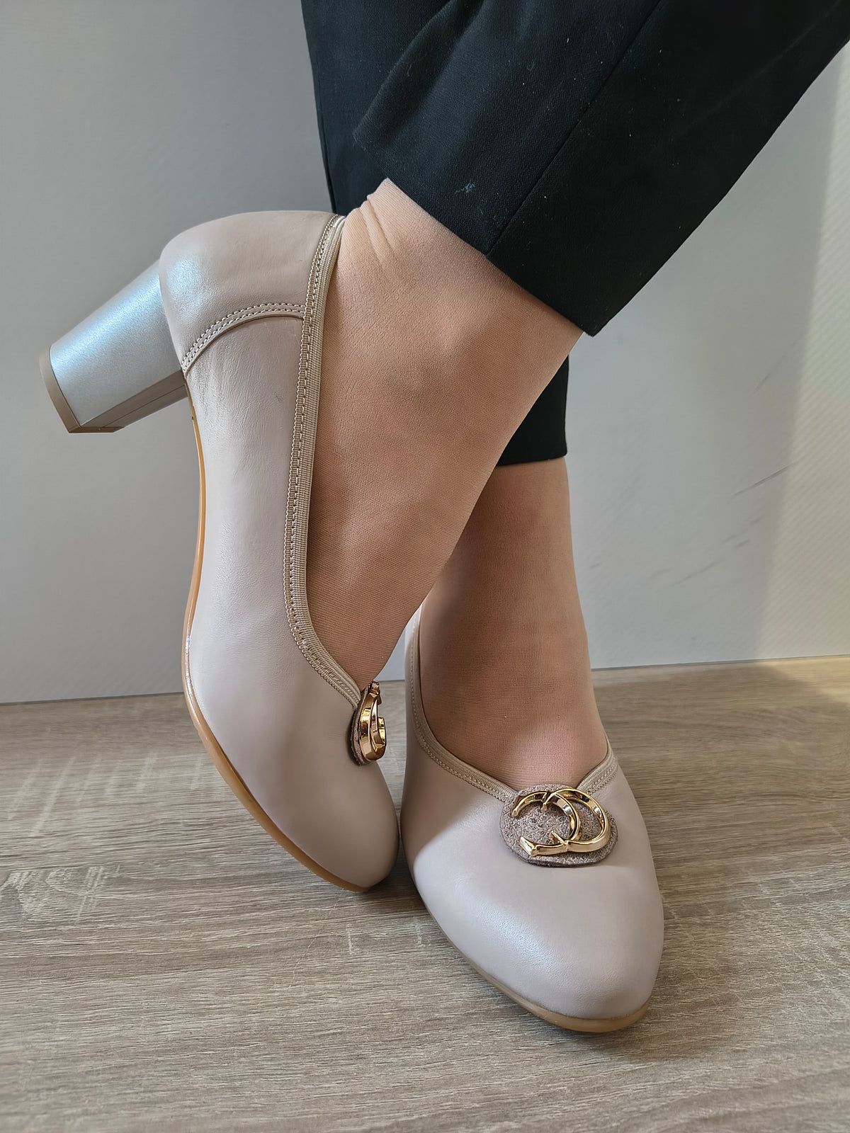 PANTOFI ELEGANTI DAMA GALANT 3073 BEJ NAPPA/1001 - imagine 5