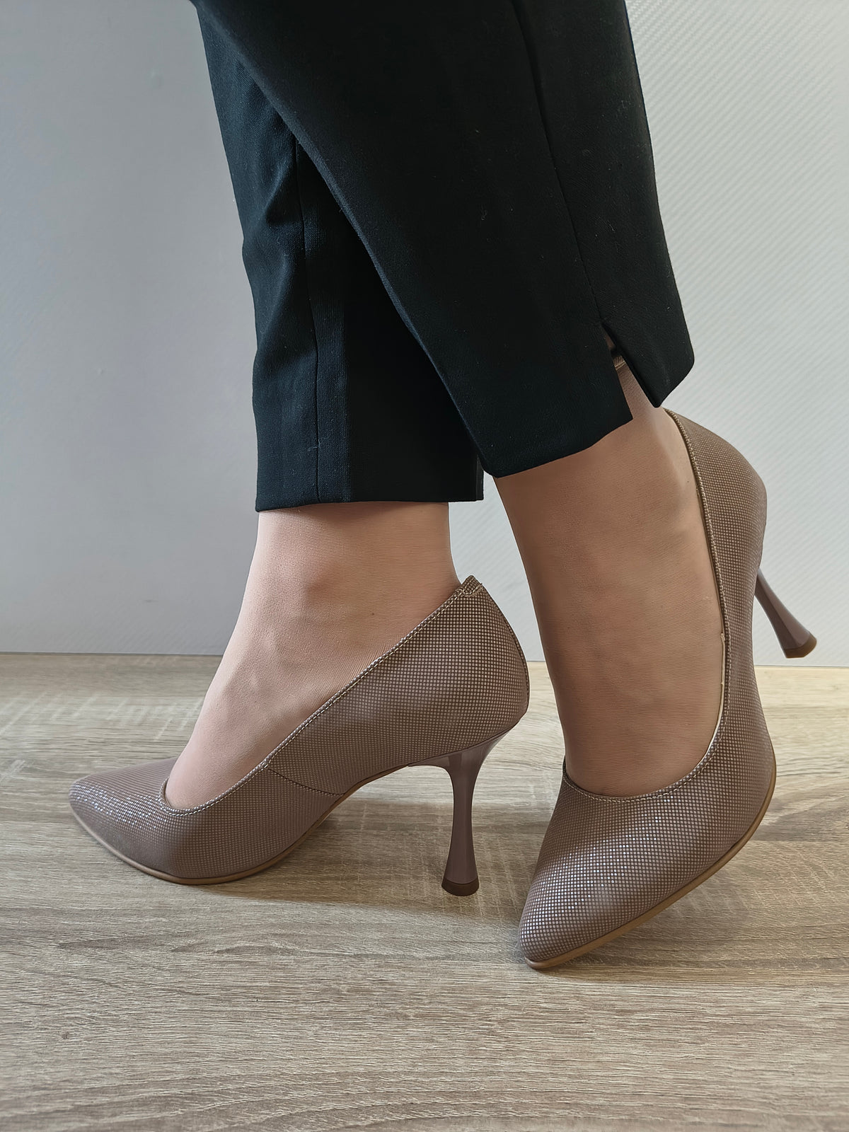 PANTOFI ELEGANTI DAMA PERLLA 3645-5 GREJ EFFECT - imagine 2