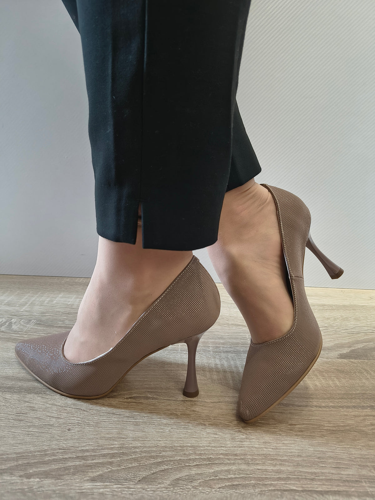 PANTOFI ELEGANTI DAMA PERLLA 3645-5 GREJ EFFECT - imagine 3