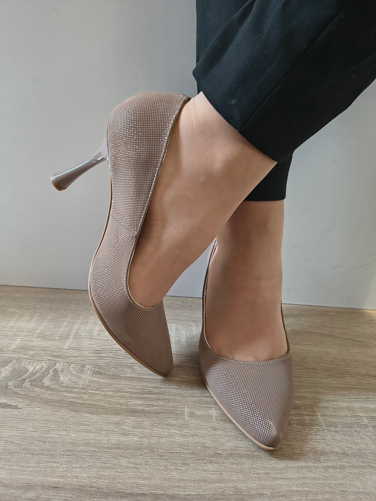 PANTOFI ELEGANTI DAMA PERLLA 3645-5 GREJ EFFECT - imagine 5