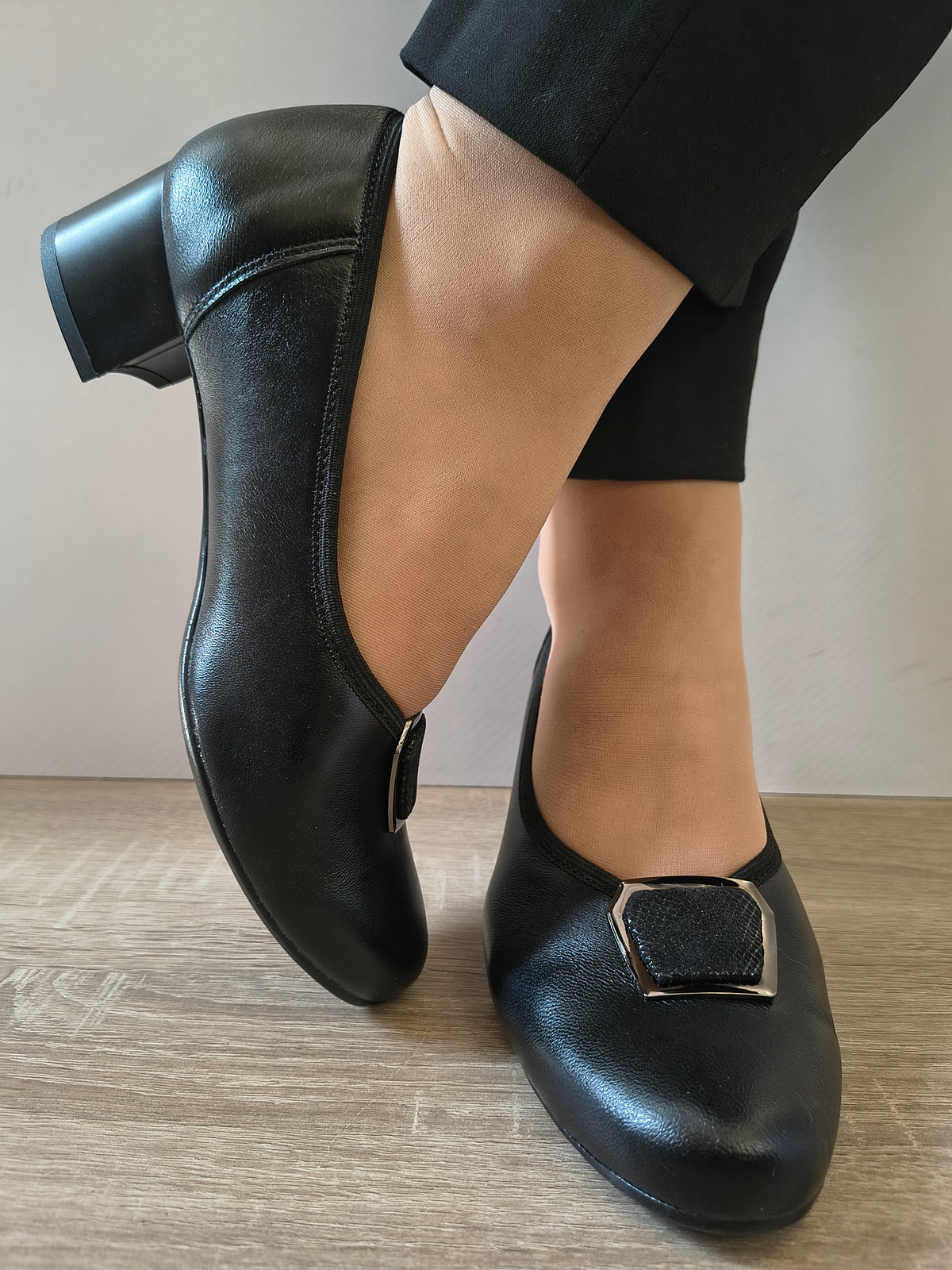 PANTOFI ELEGANTI DAMA GALANT 3019 NEGRU B/FNS - imagine 5