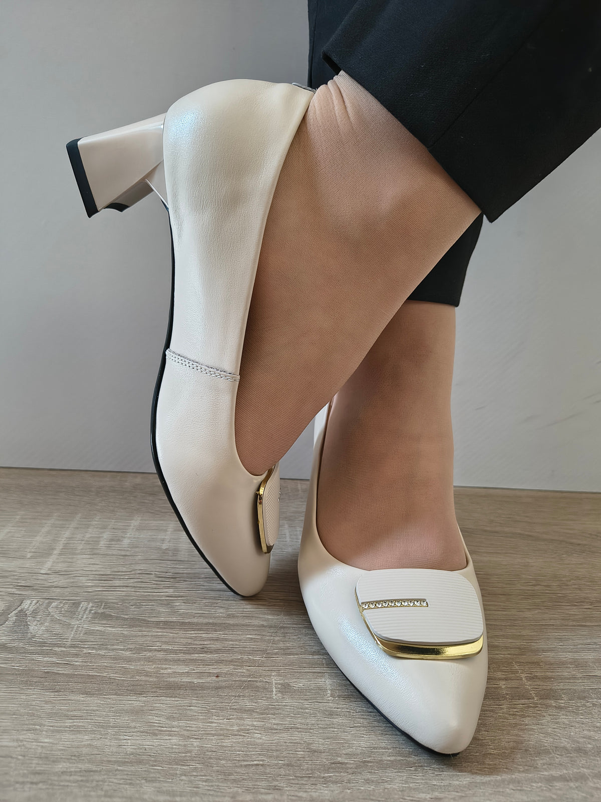 PANTOFI ELEGANTI DAMA FORMAZIONE 6166050 CREM - imagine 5